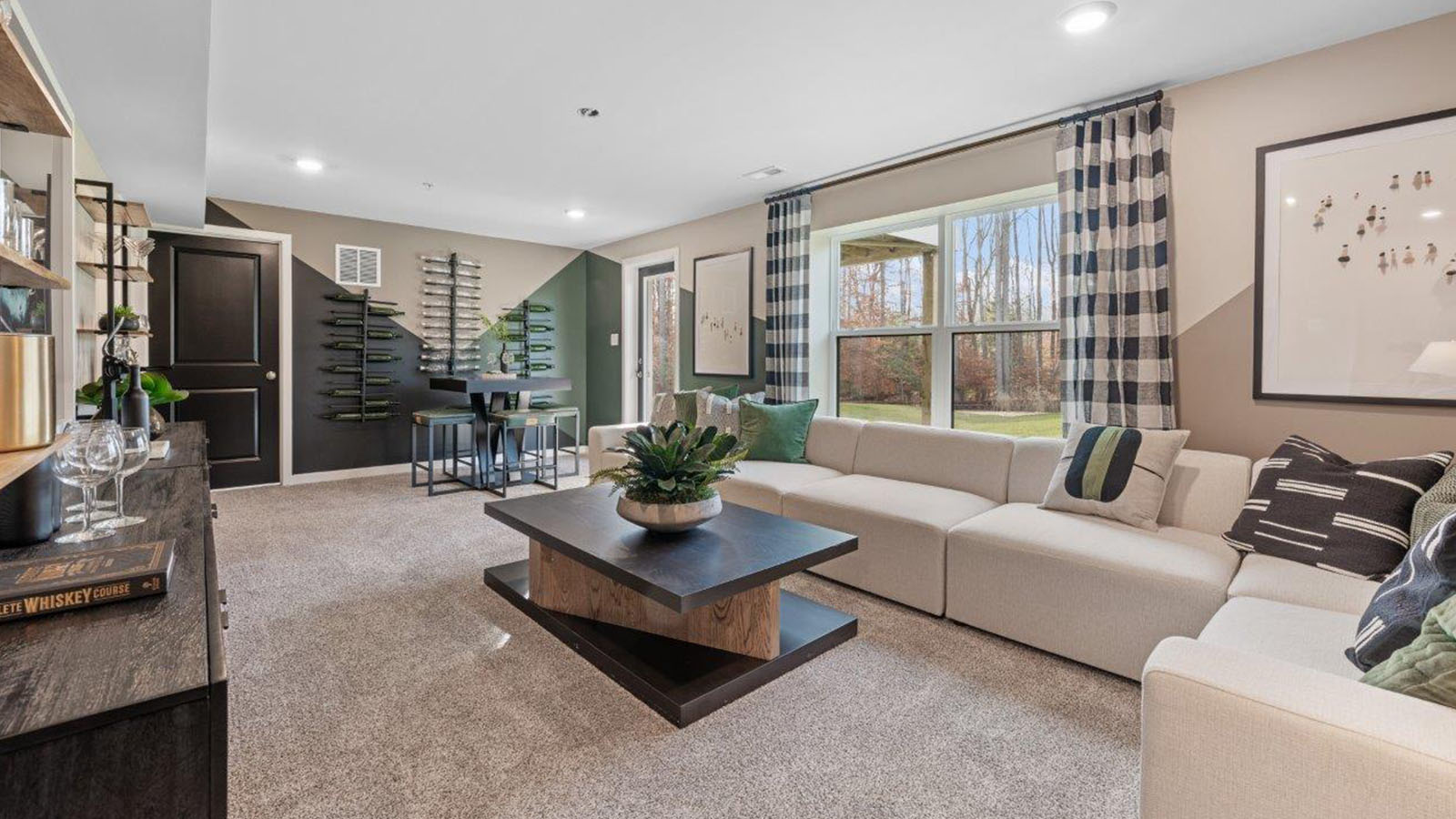 finished basement rec room