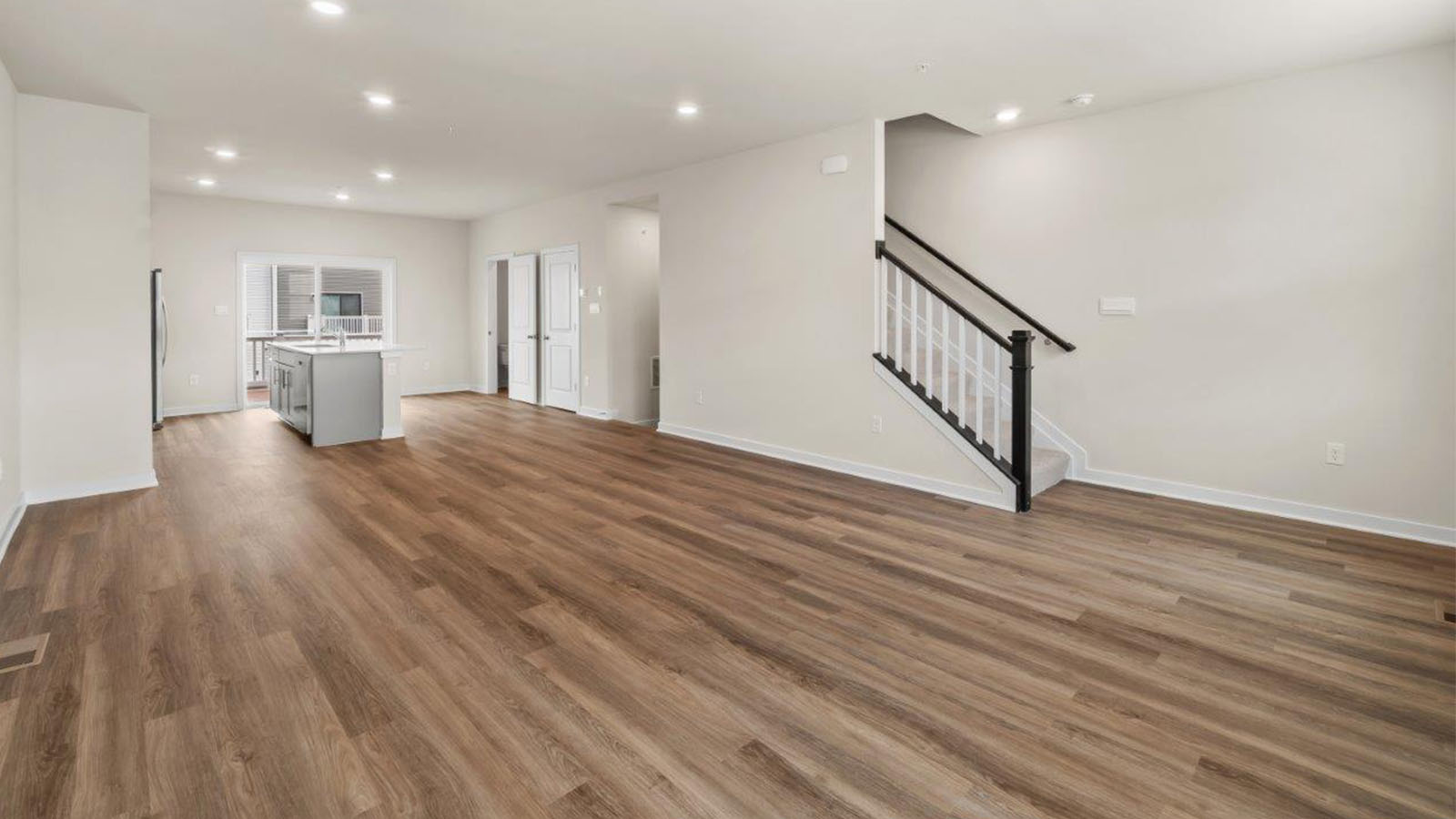 open living space with hardwood floors