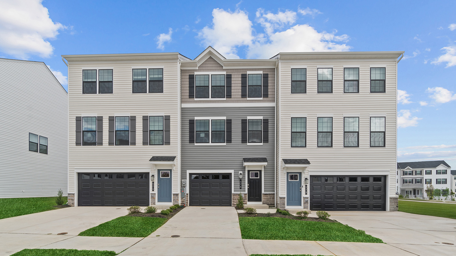 three story townhome with one car garage
