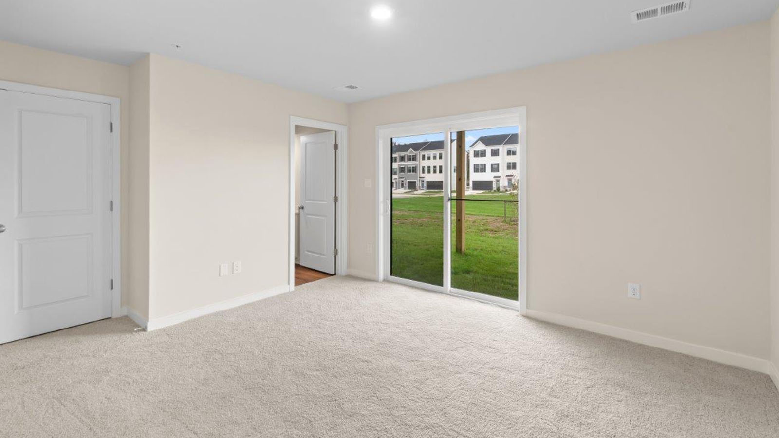 lower level rec room with sliding back door