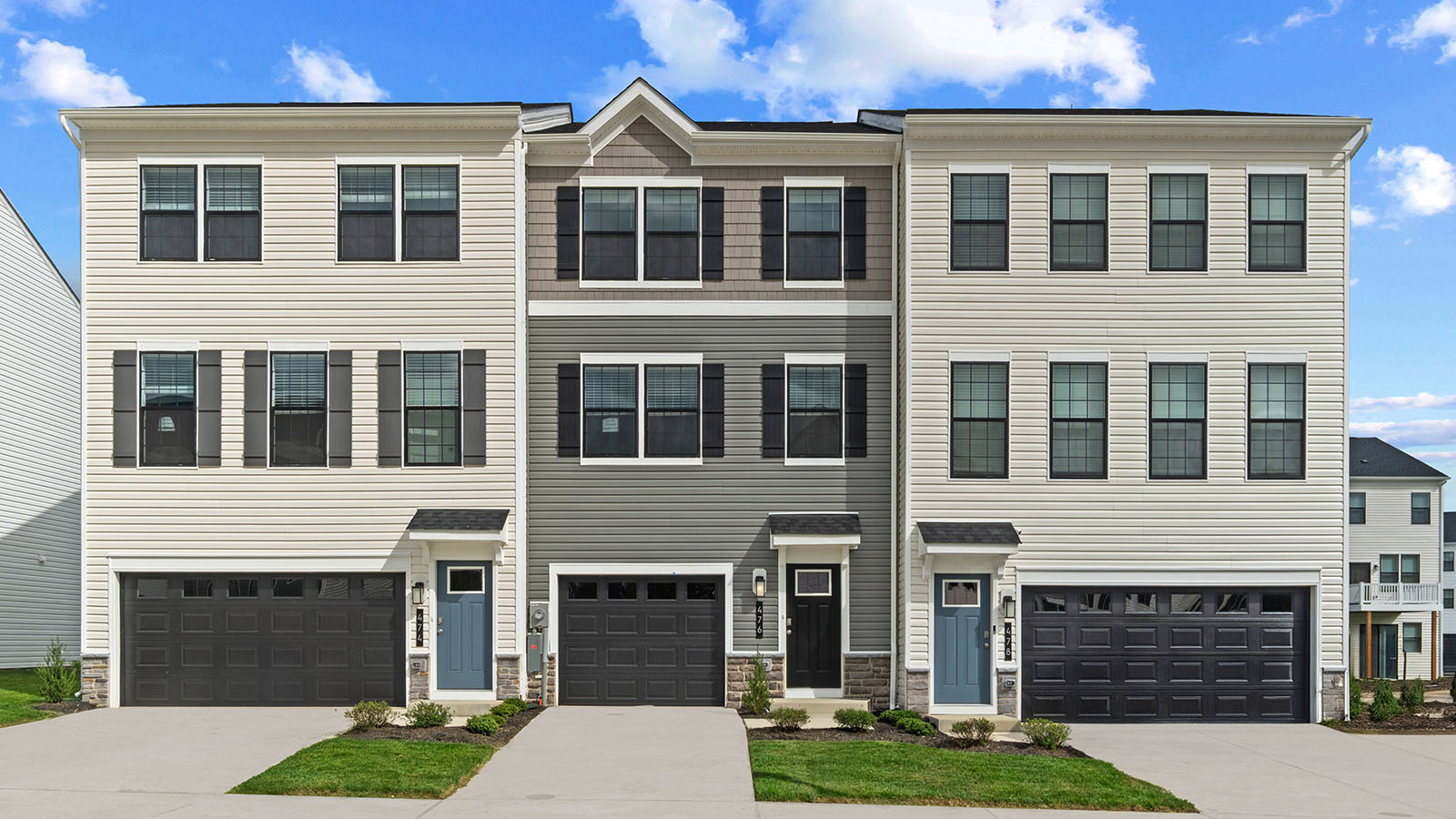 three story townhome with one car garage