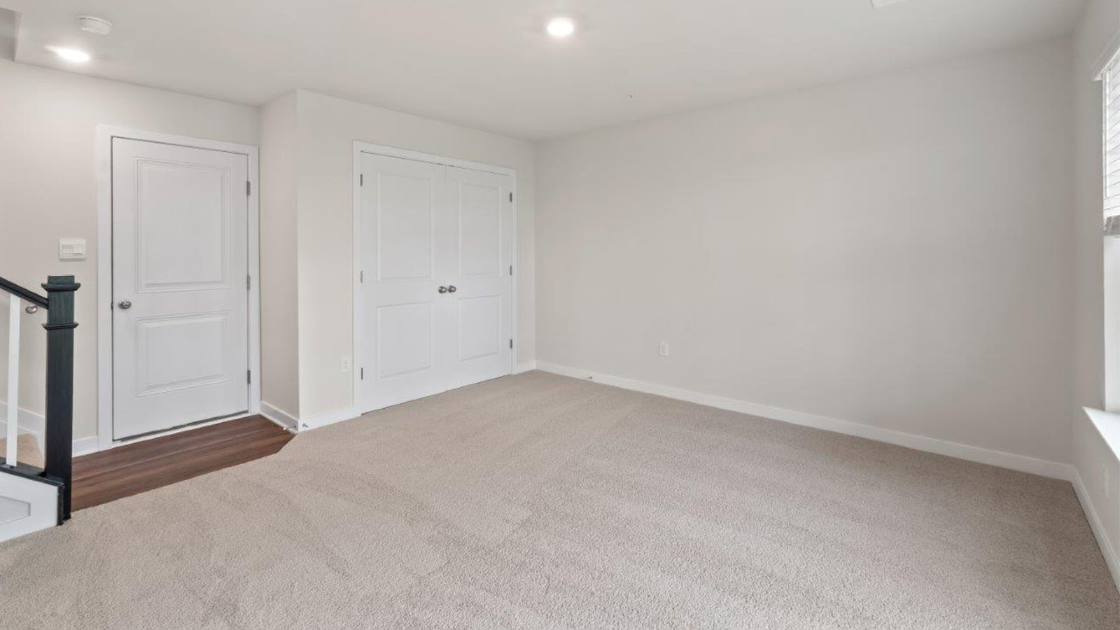 lower level rec room with sliding back door