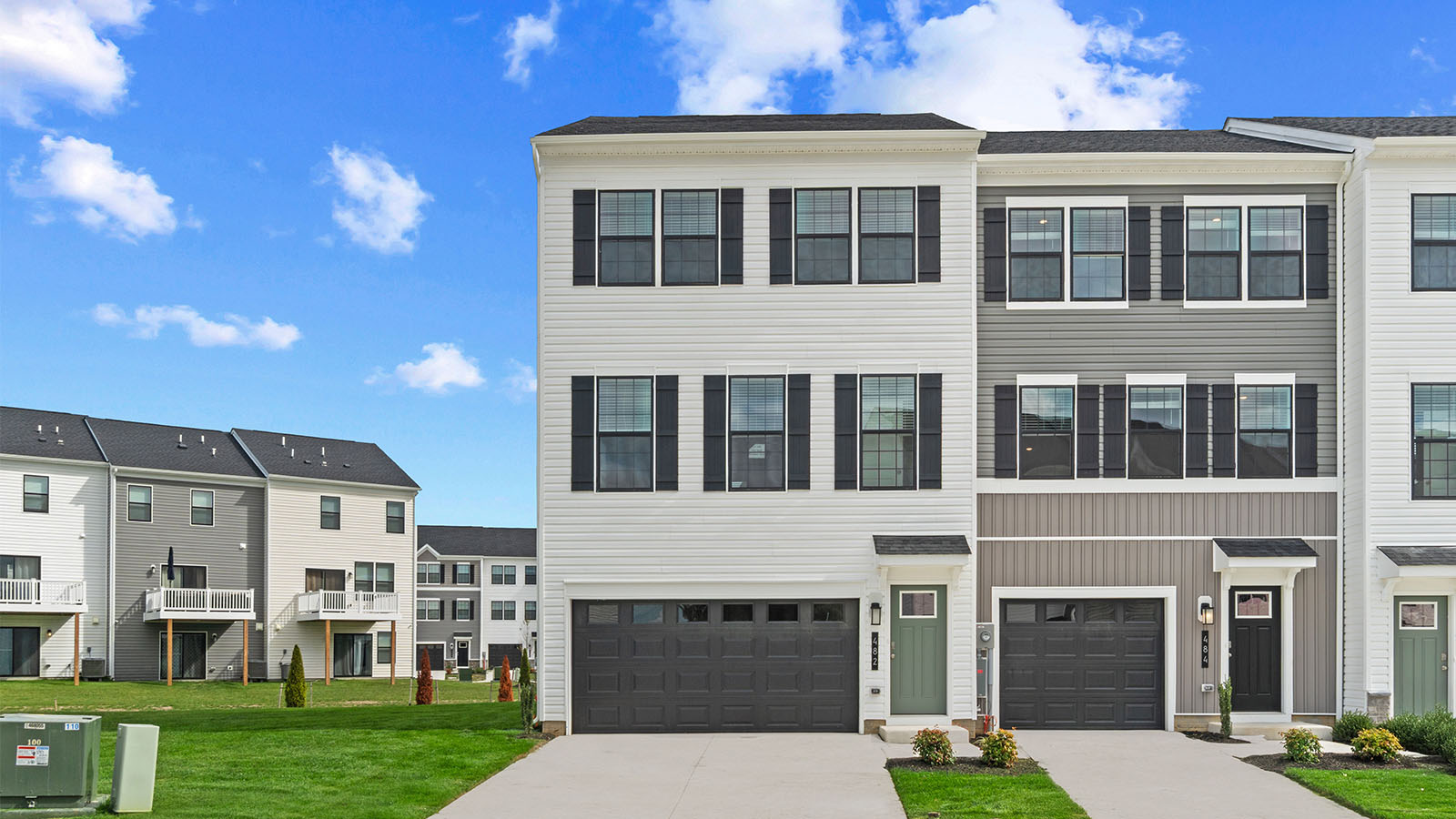 end uit townhome with two car garage