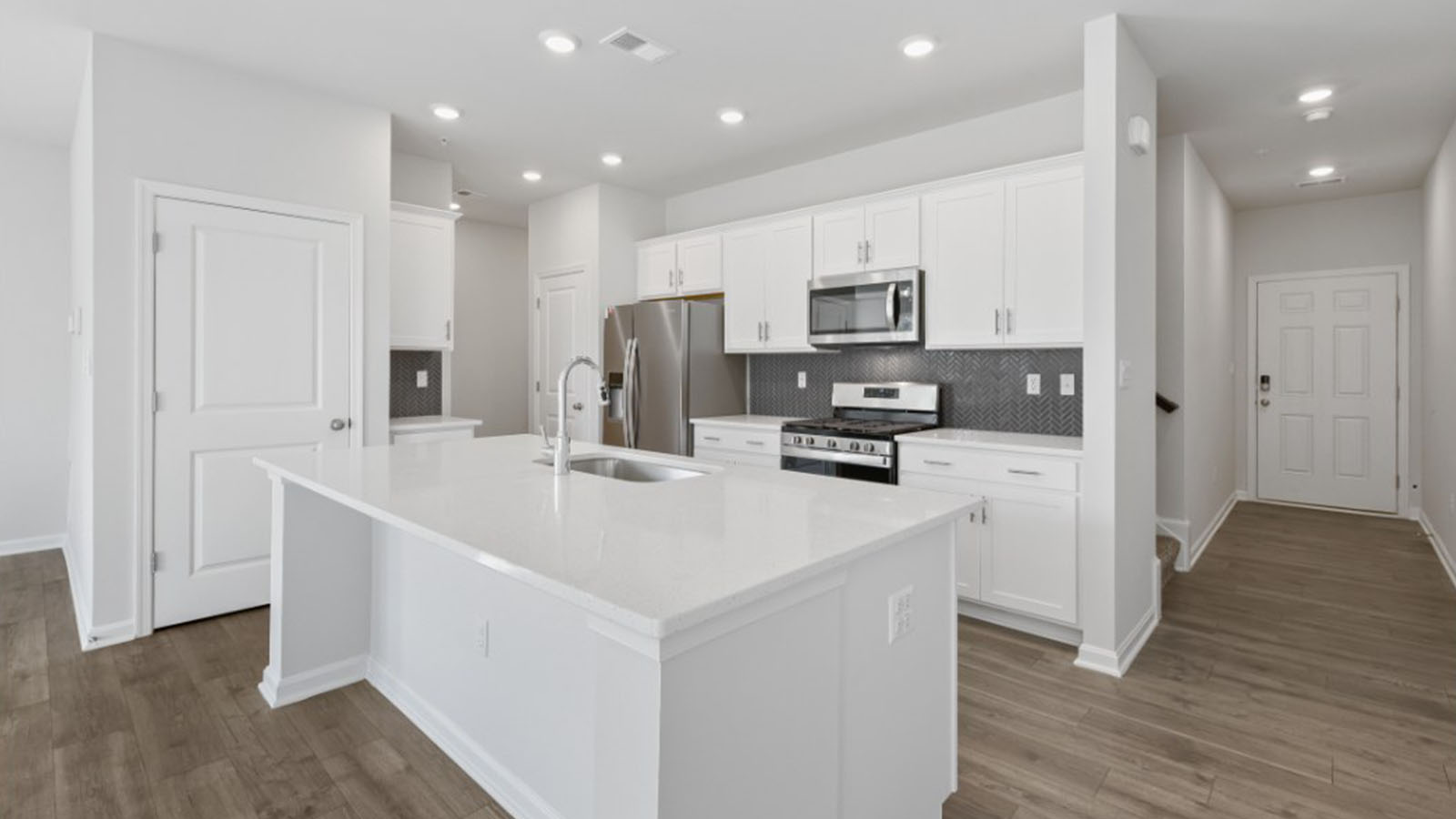 kitchen with white cabinetry