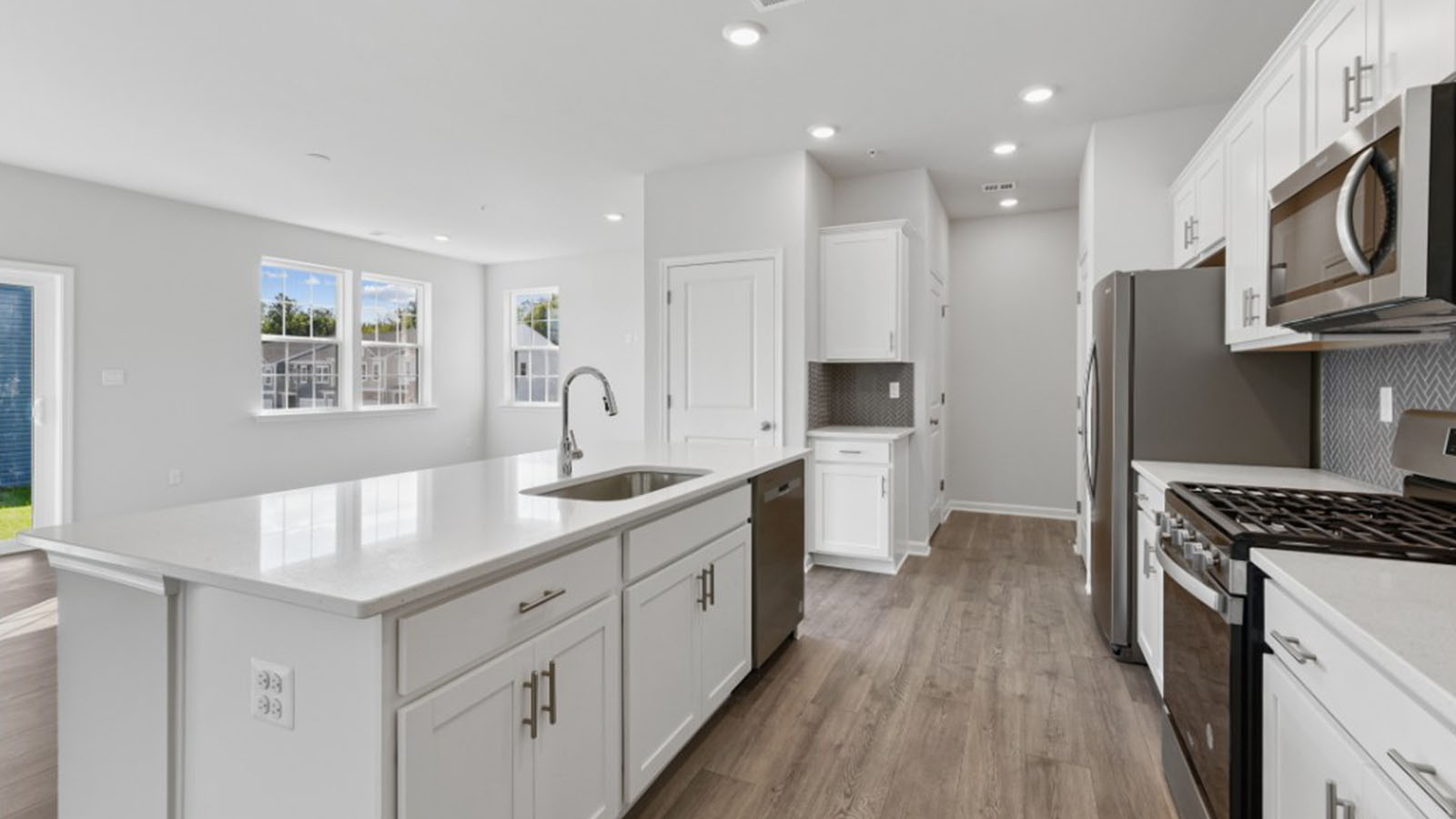 kitchen with white cabinetry