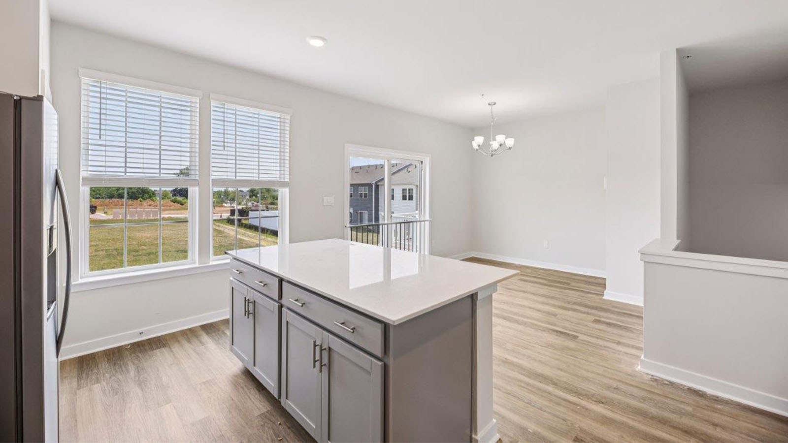 island overlooking living area