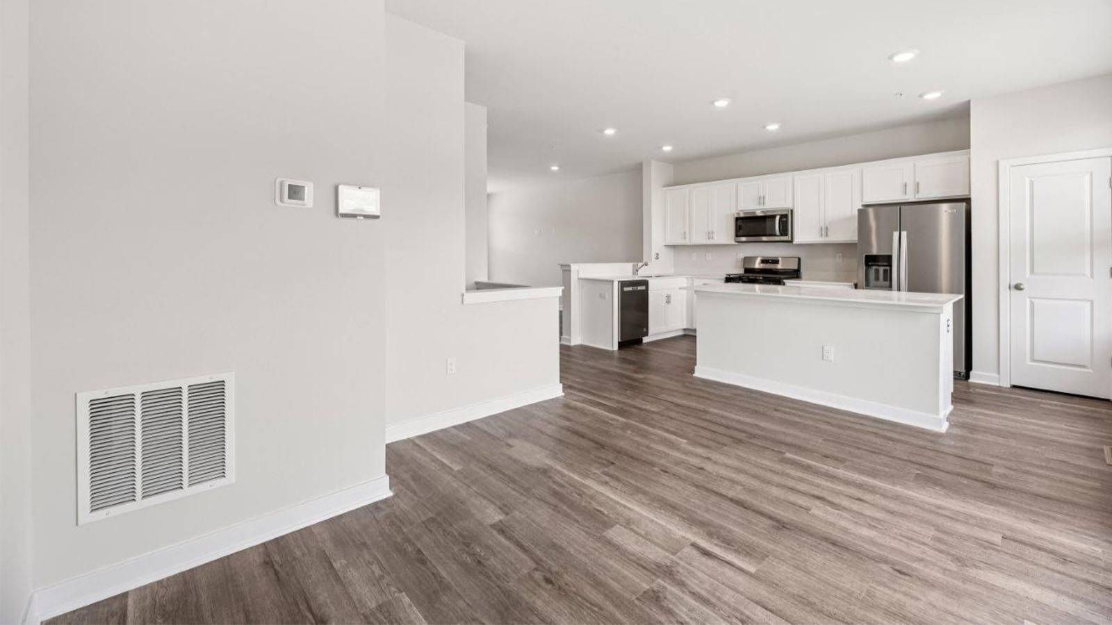 island overlooking living area