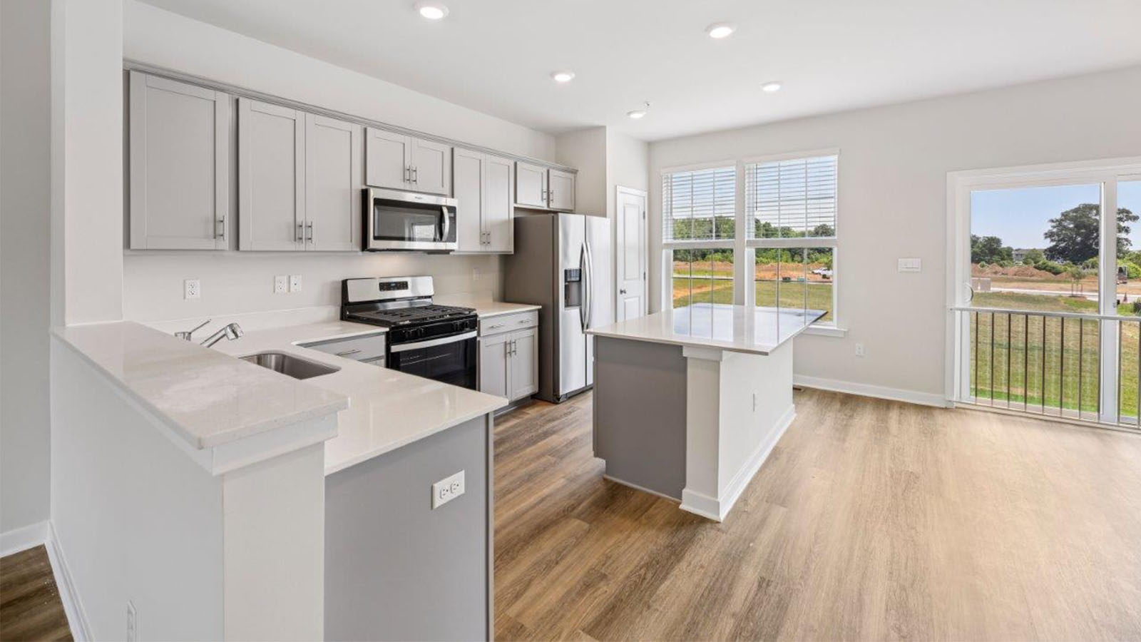 main level kitchen with central island