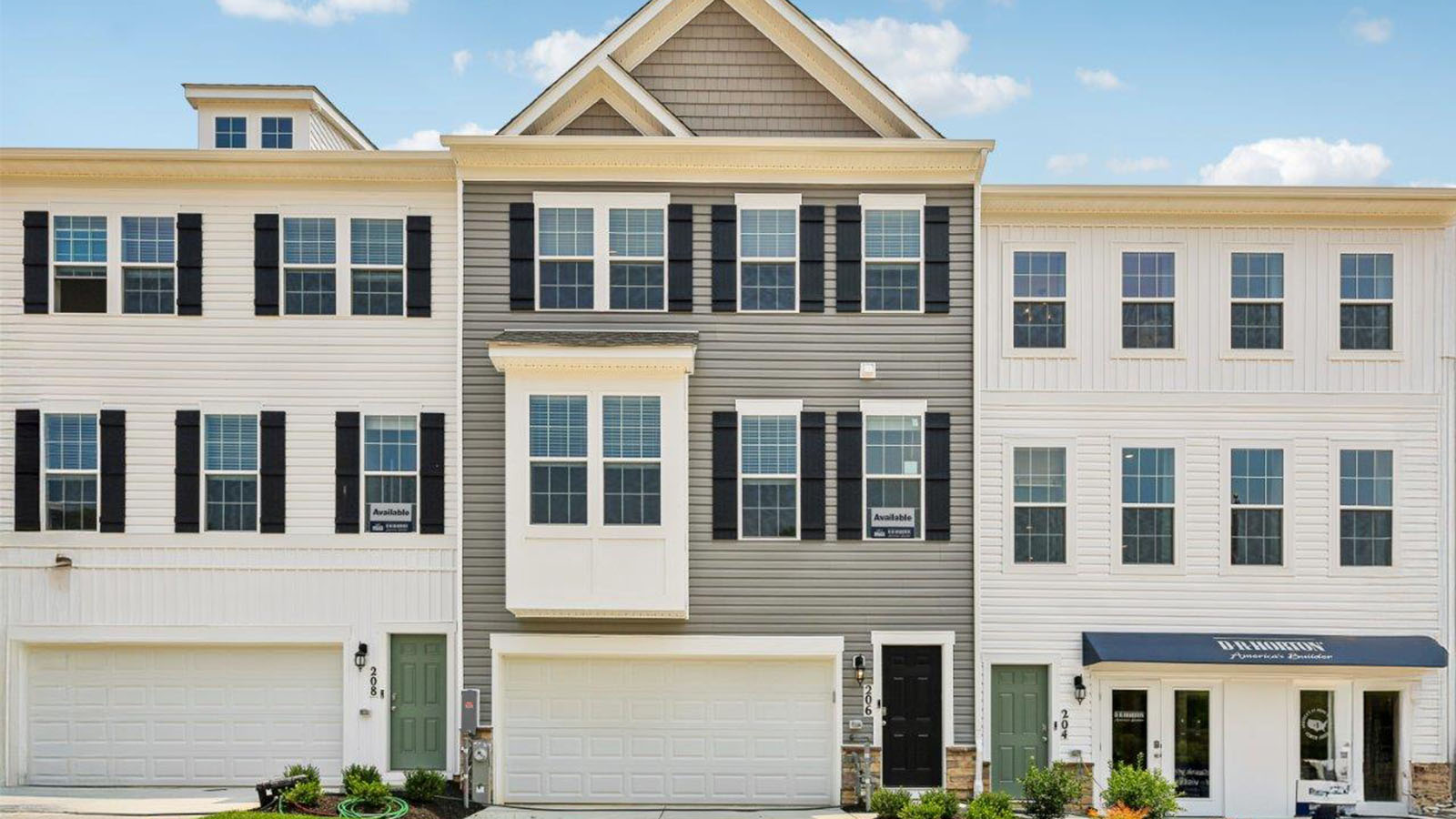 front view three story townhome
