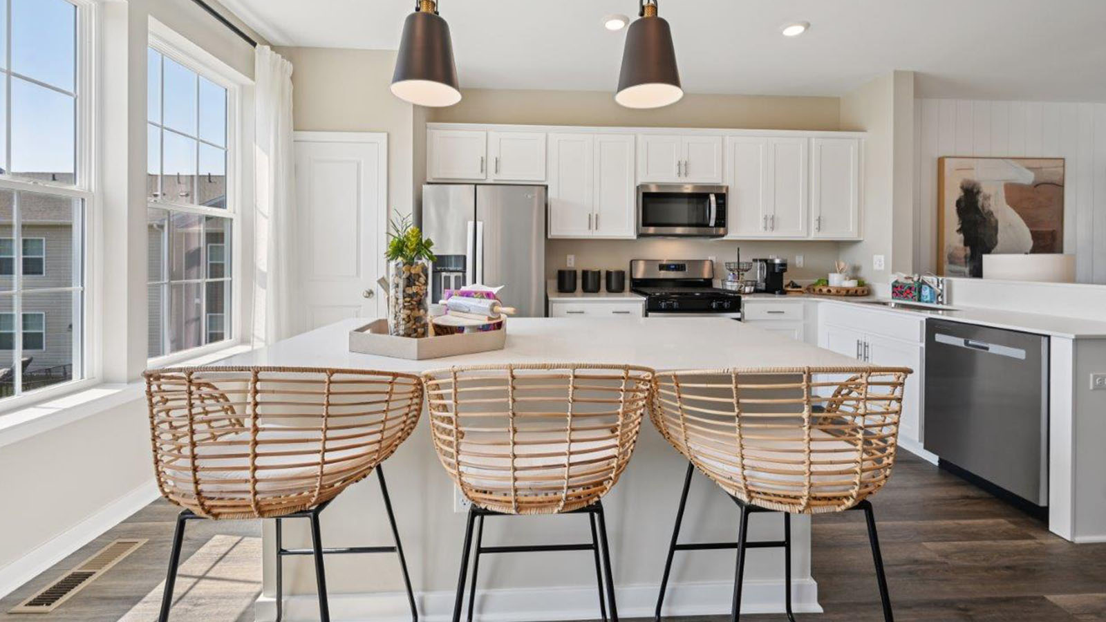 kitchen with seated island