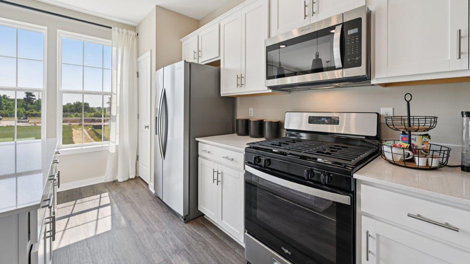 kitchen with white cabinetry