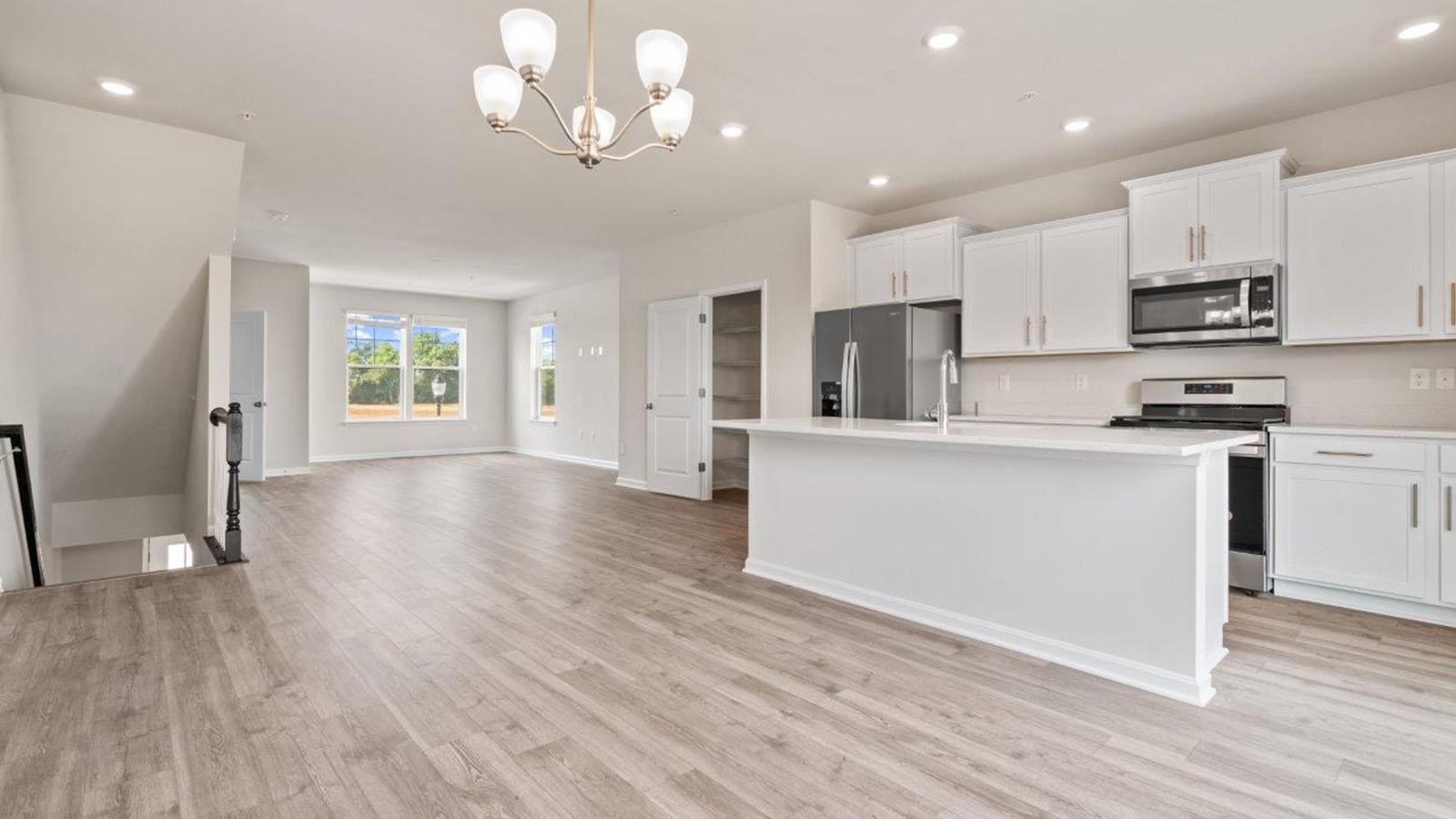 mian level kitchen with central island