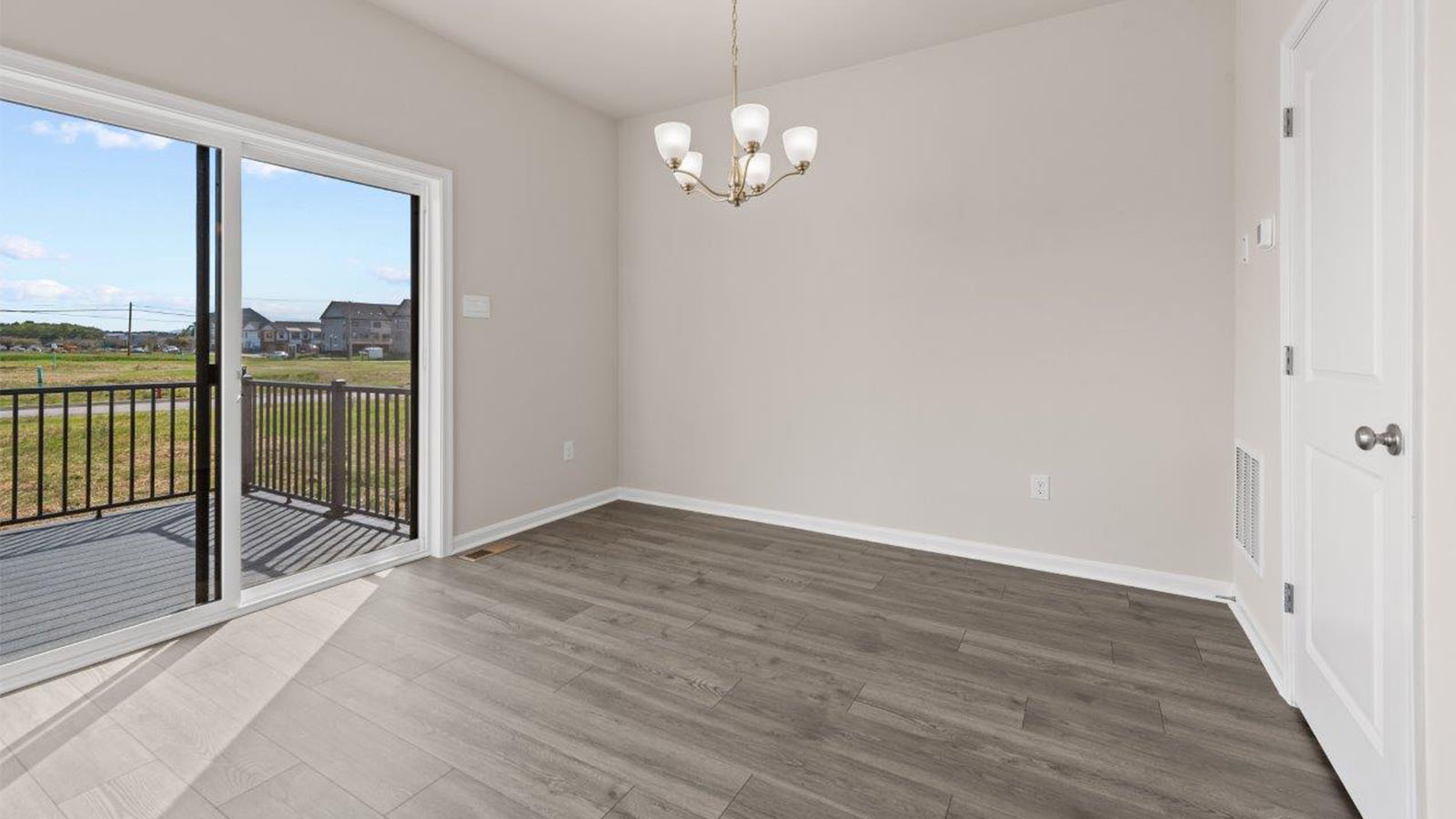 dining table leading to back door