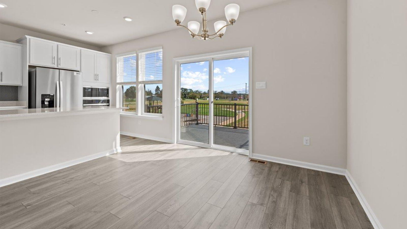 dining table leading to back door