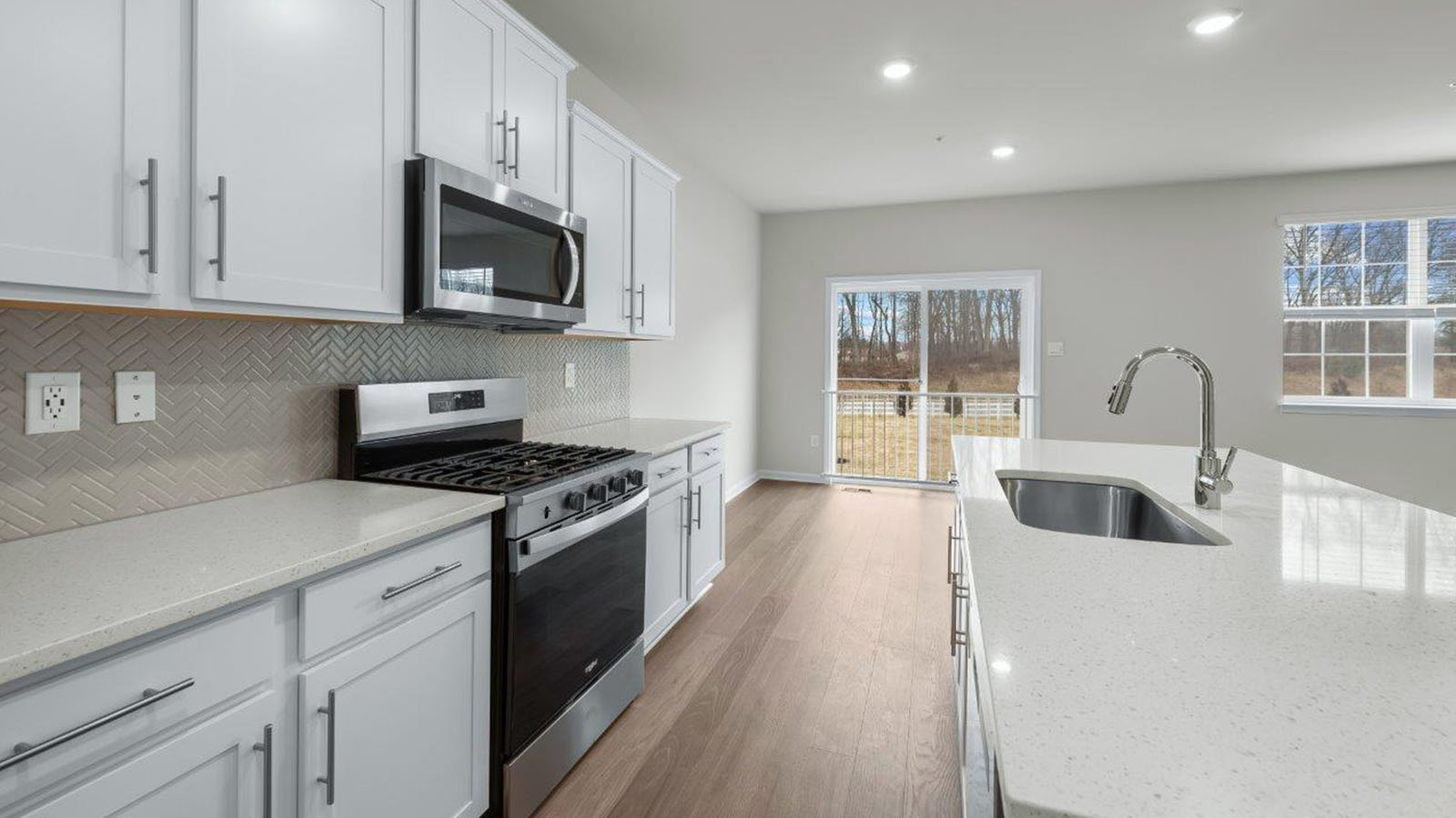 spacious kitchen with central island
