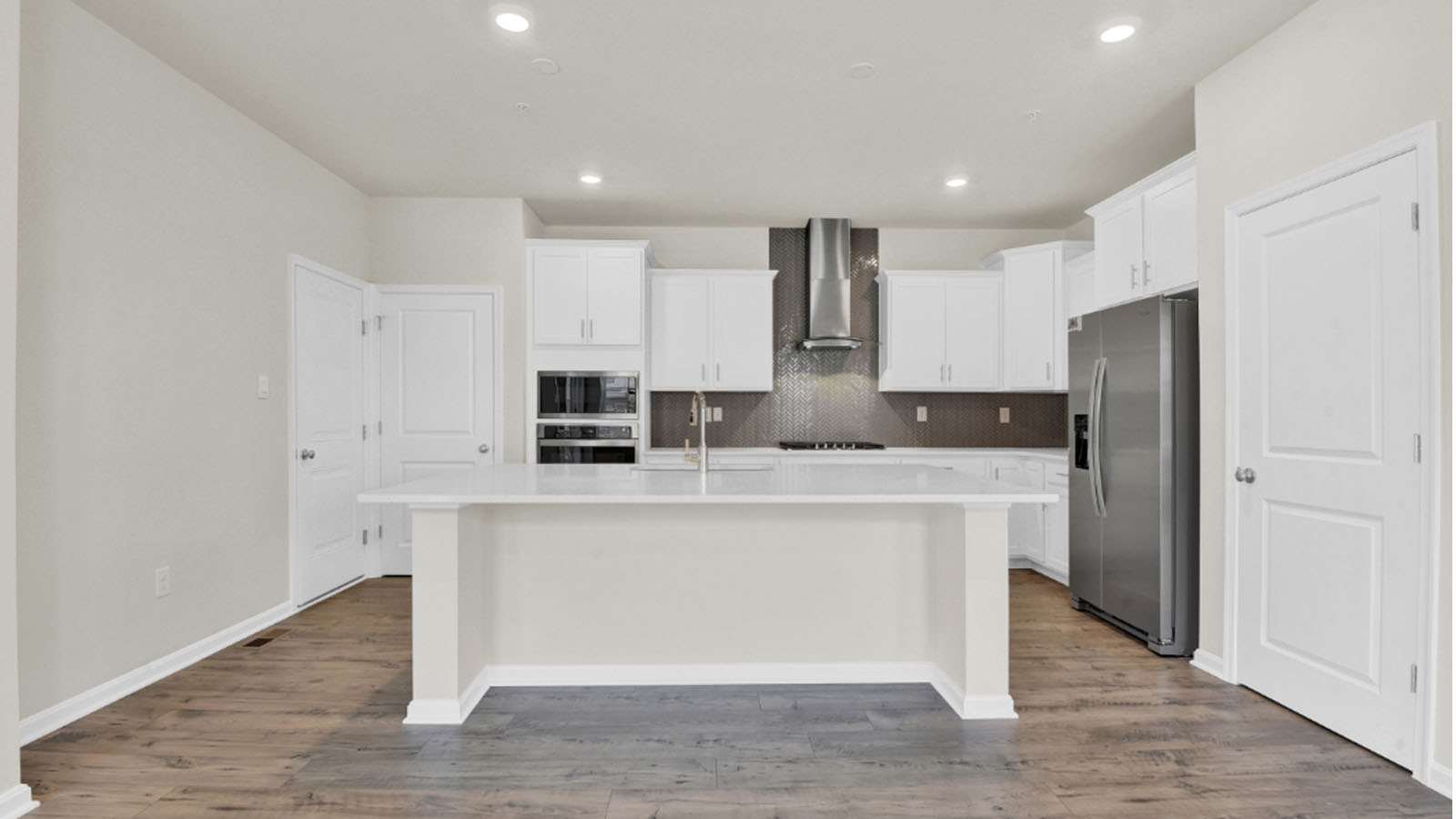 open concept kitchen with large island