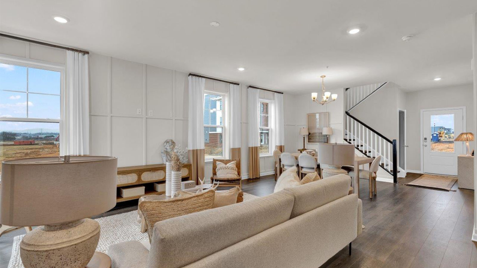 open concept living area and kitchen