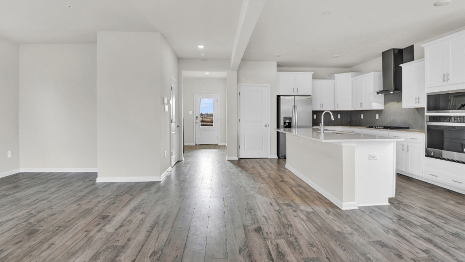 open concept main level leading from front door