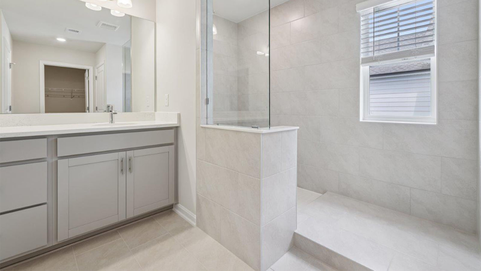 spacious shower