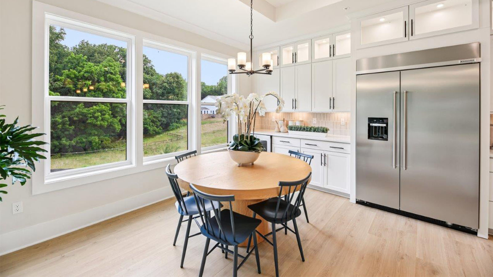 kitchen table and extended wine cooler