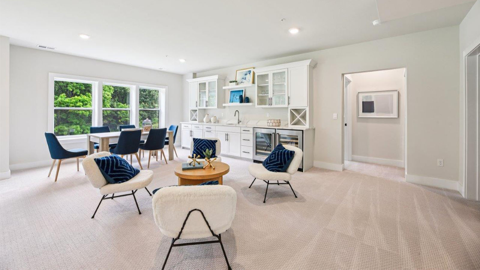 finished basement rec room