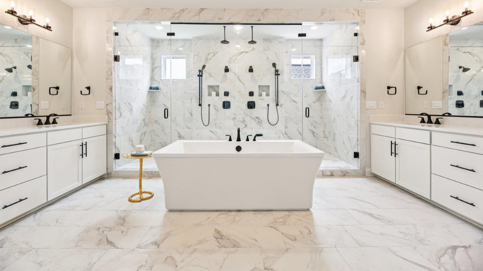 master bathroom central soaking tub