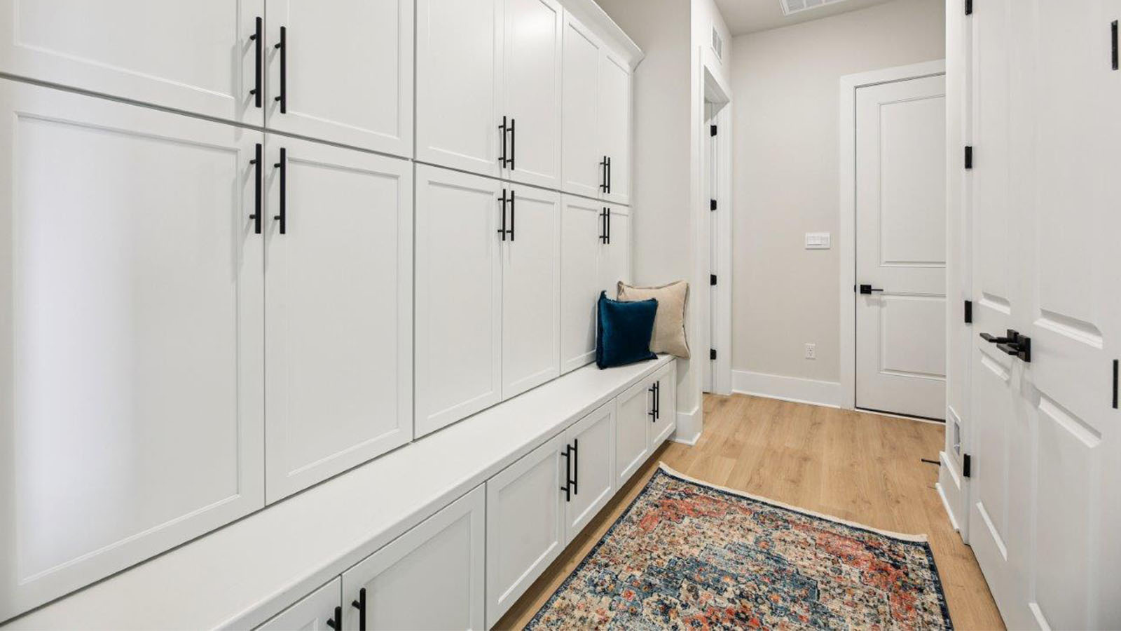 drop zone with cabinets