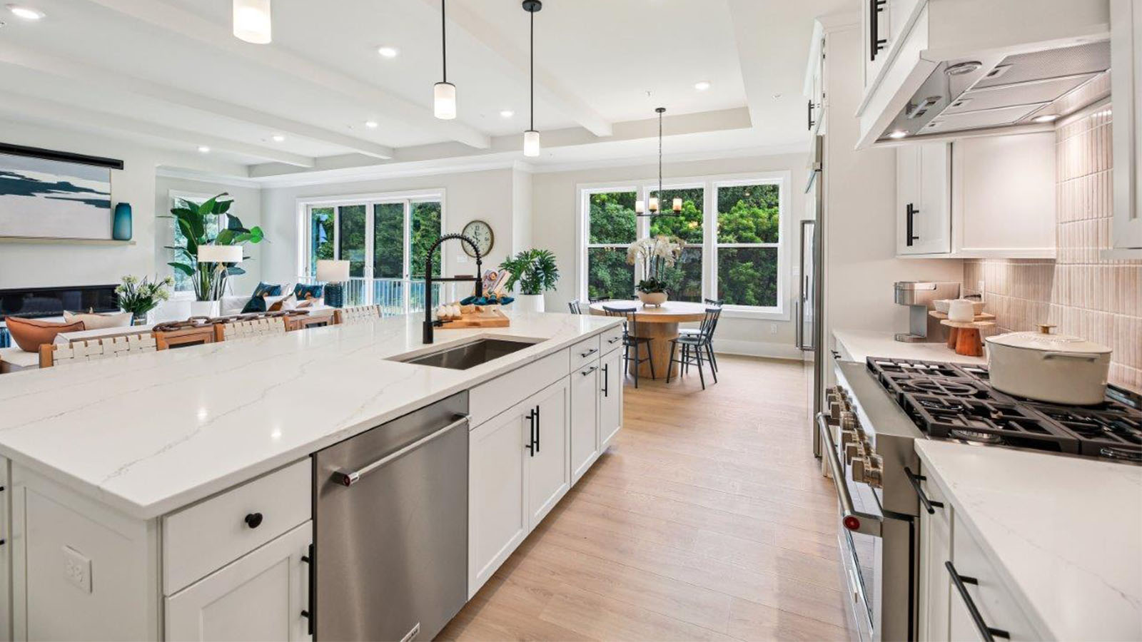 central island with sink and storage