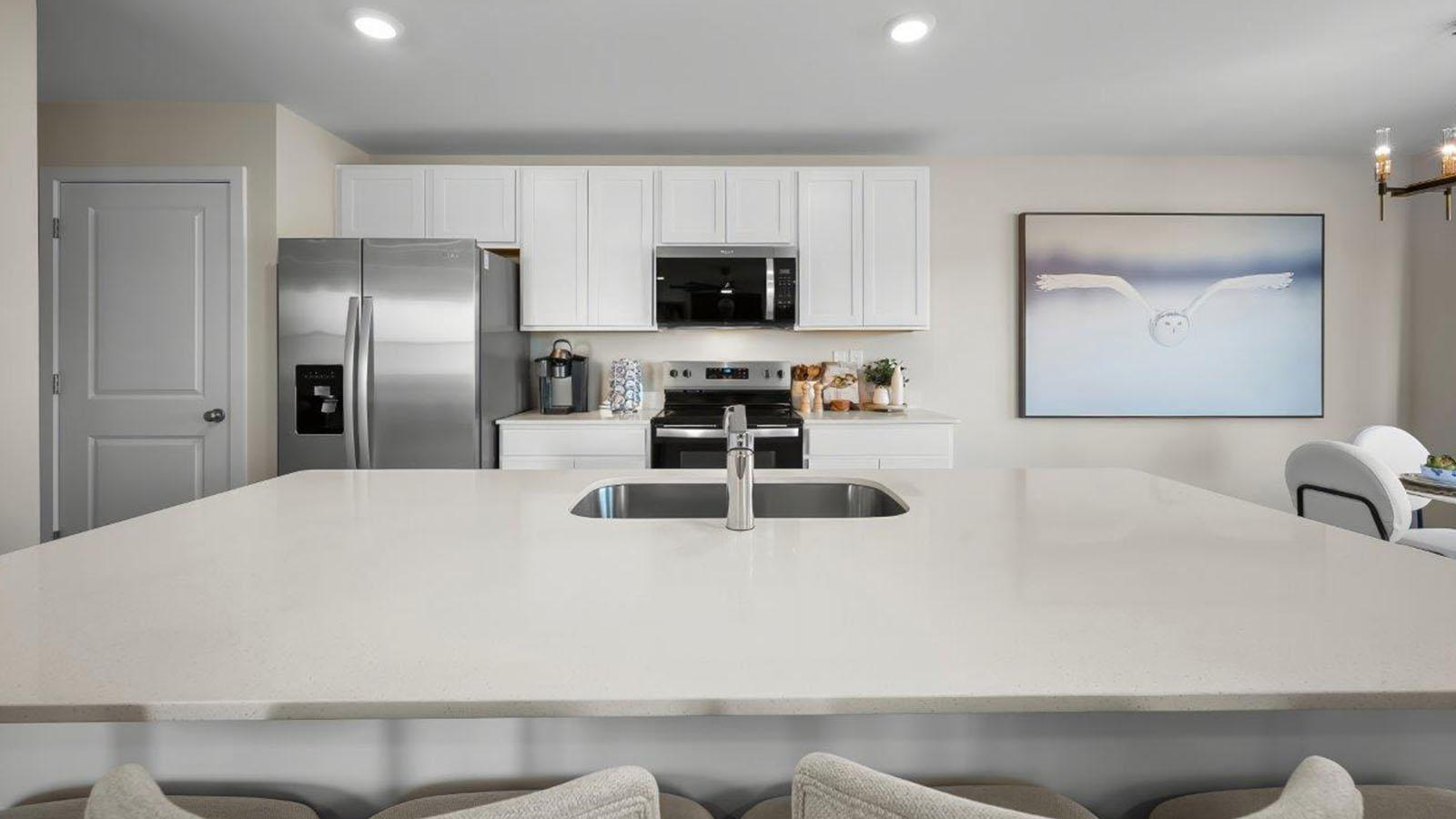 central kitchen island with seating
