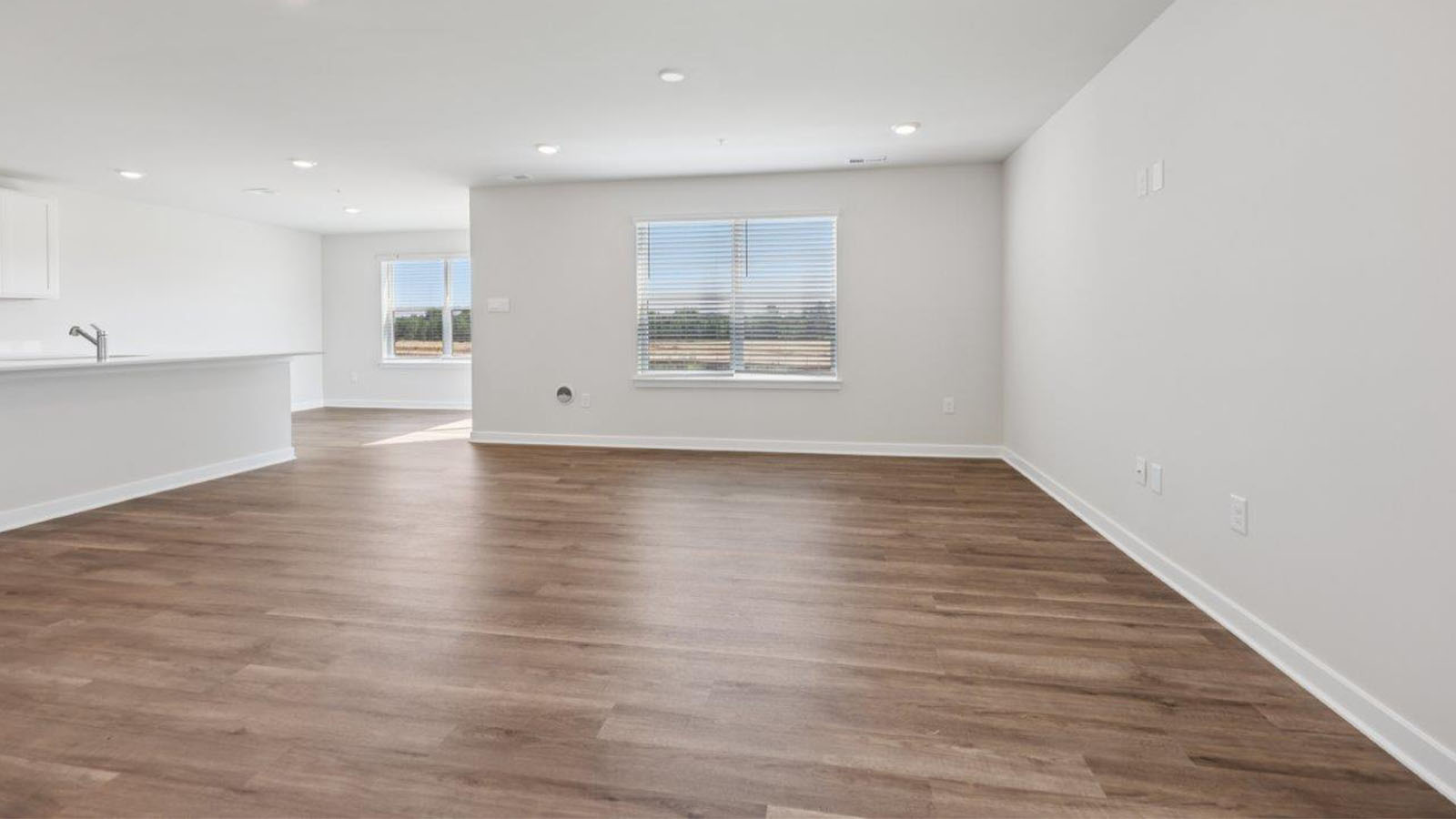 open concept living room and dining area