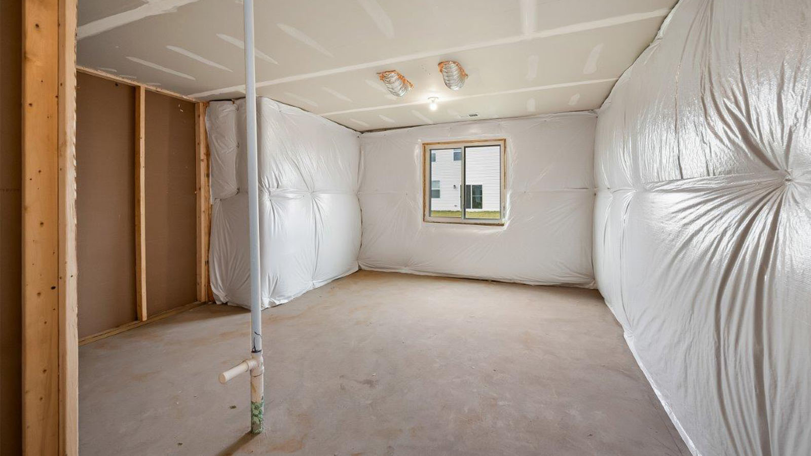 unfinished basement storage