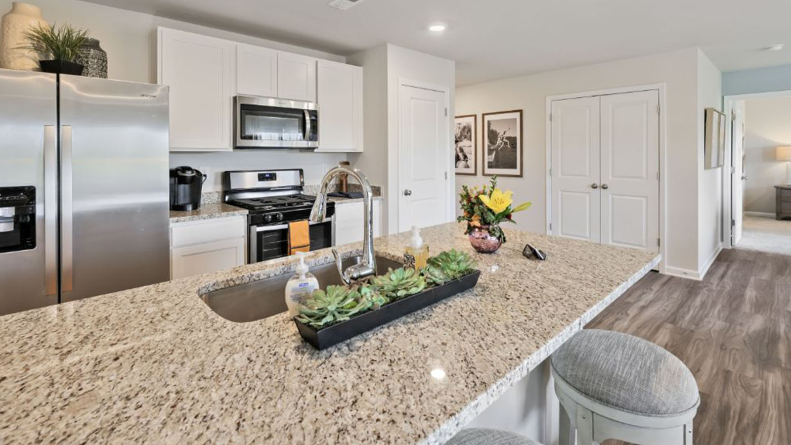 shaker style cabinets and quartz counters
