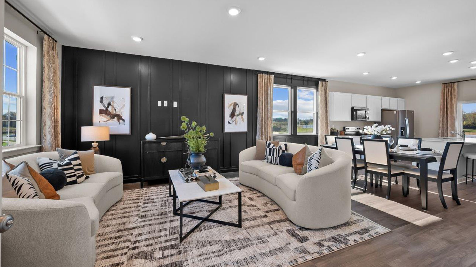 main level open concept living room