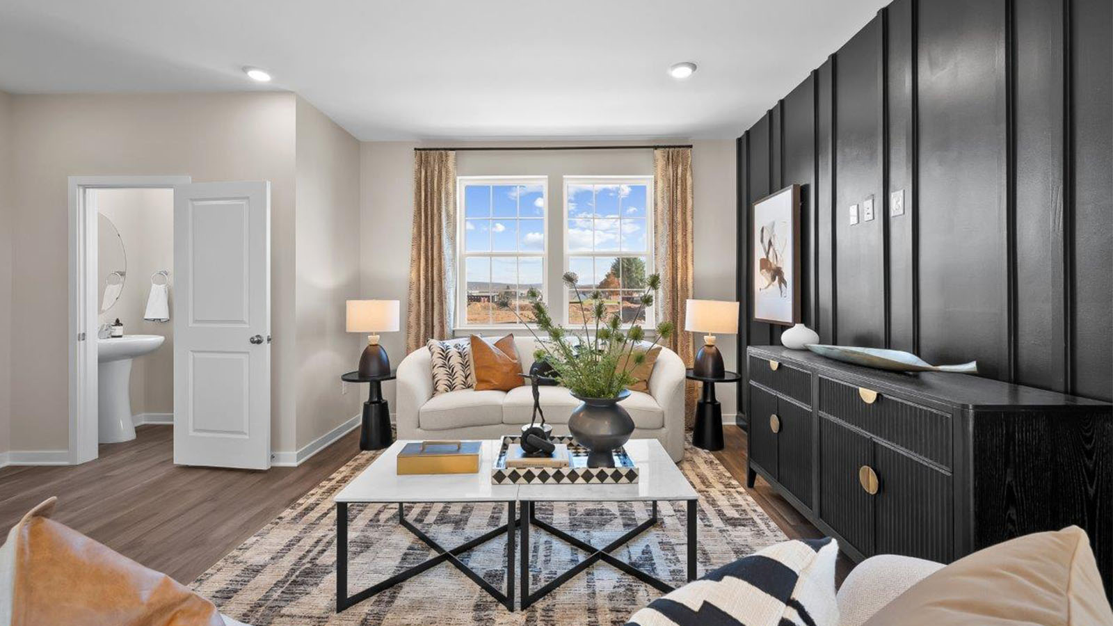 main level open concept living room