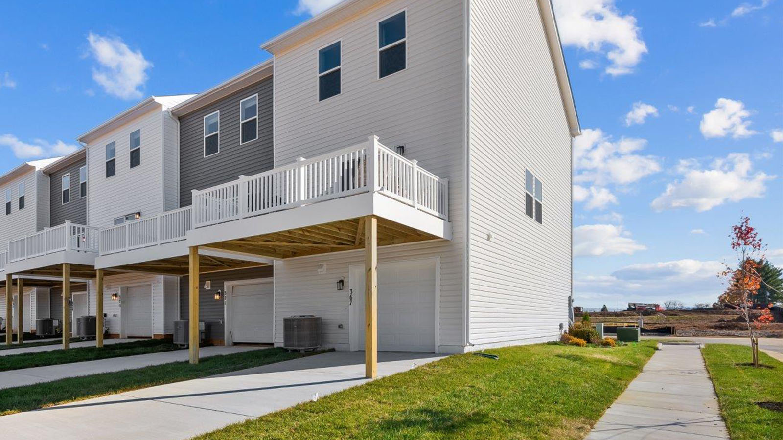 rear deck and garage