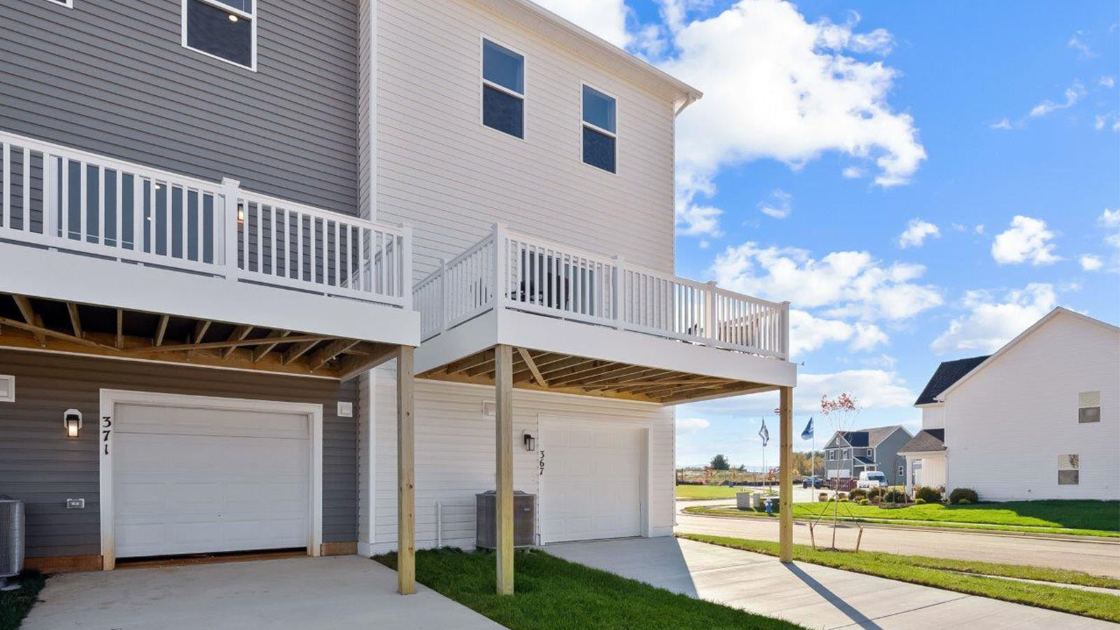 rear of home two car garage