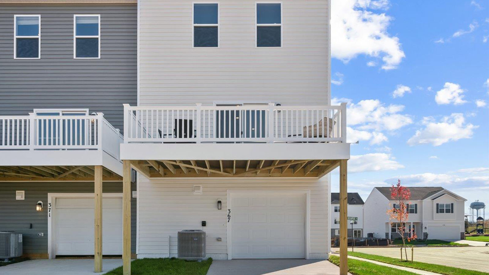 rear of home two car garage