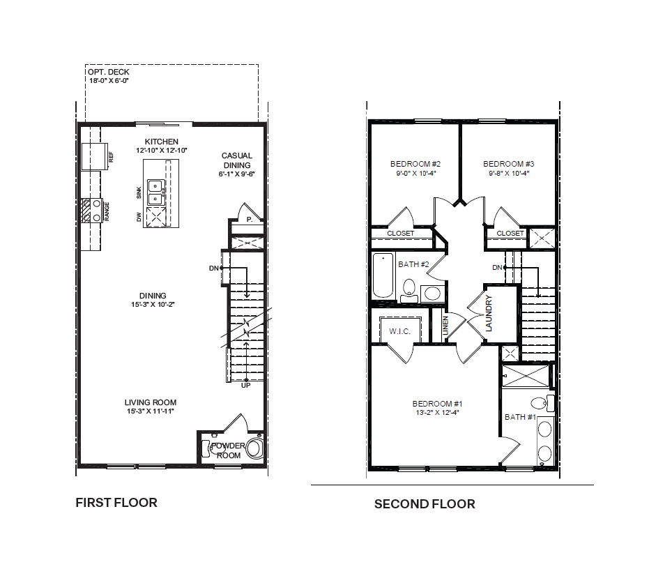 first floor, second floor
