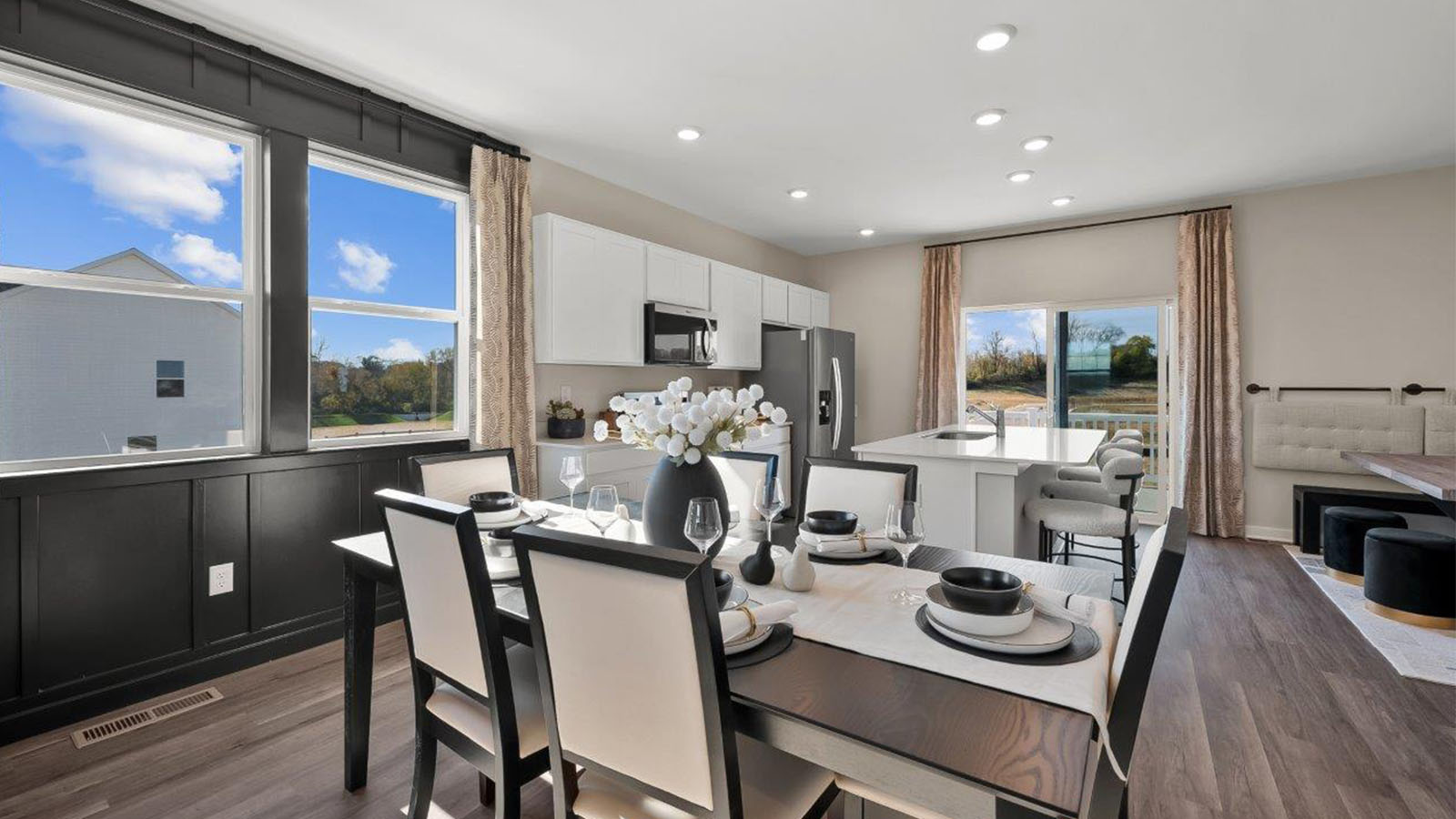 dining table leading into living room