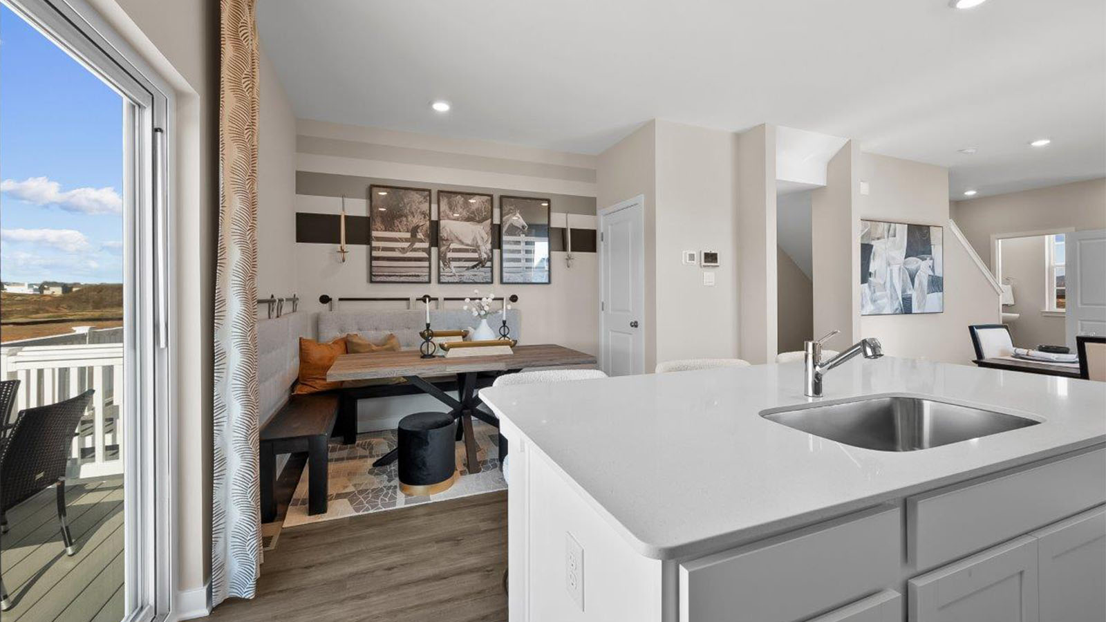 large kitchen with shaker cabinets