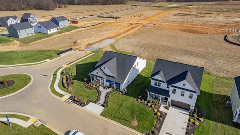 aerial shot of homes