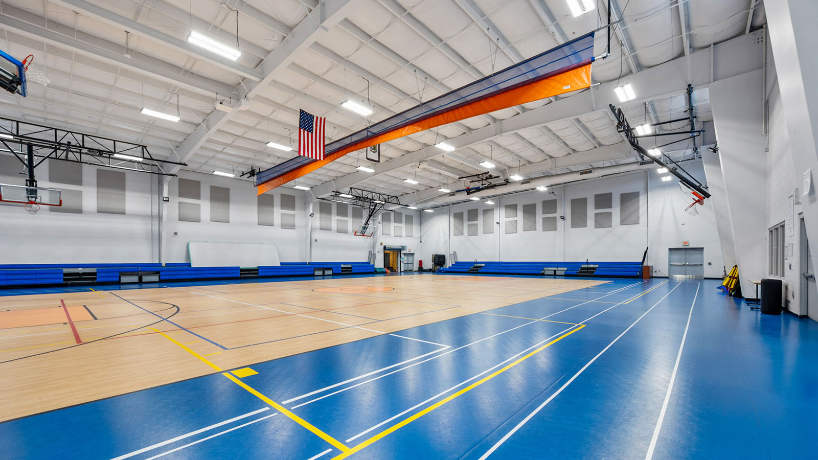 gym facility with basketball court