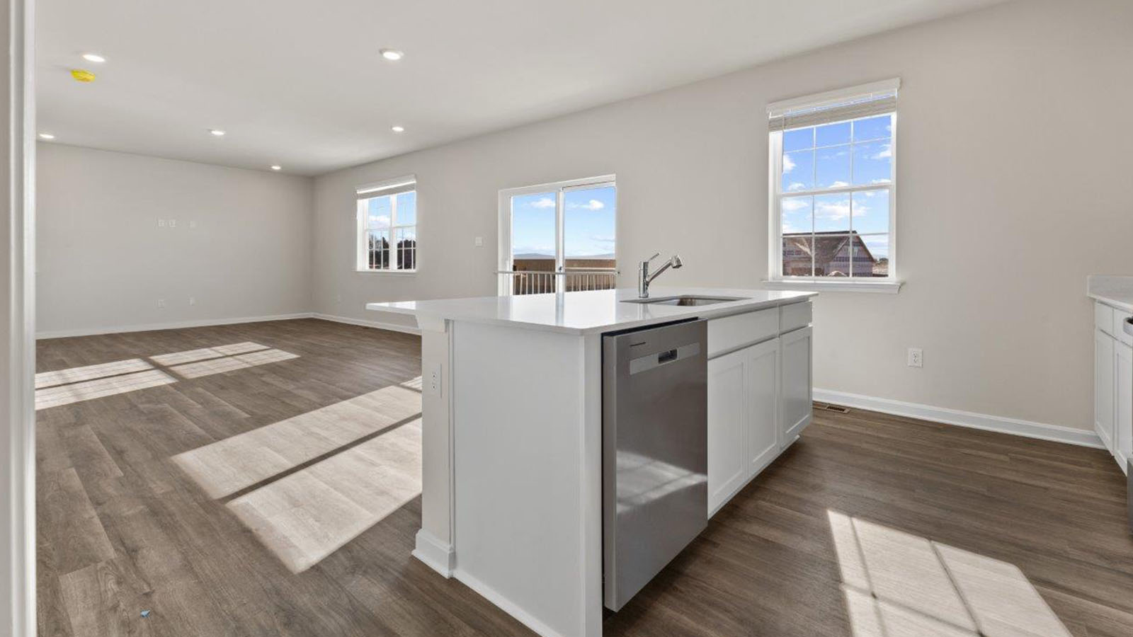 stainless steel dishwasher in island
