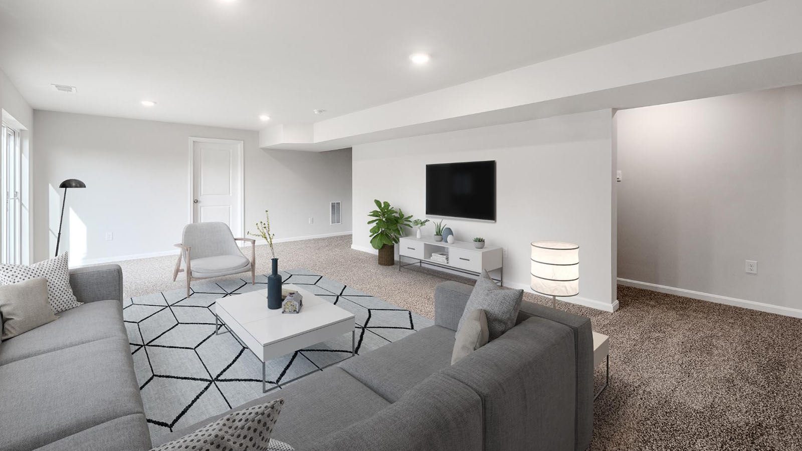 finished basement rec room