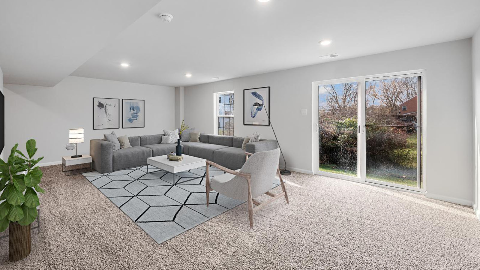 finished basement rec room