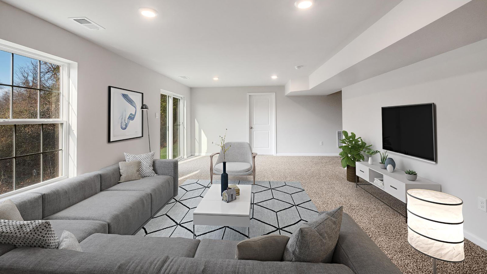 finished basement rec room