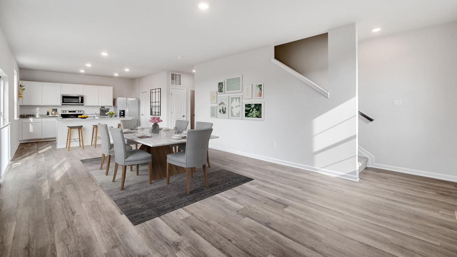 spacious open concept living room