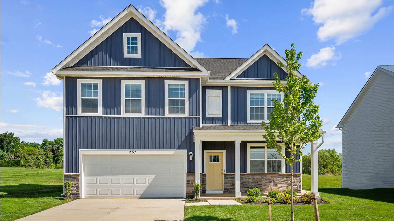 exterior with two car garage