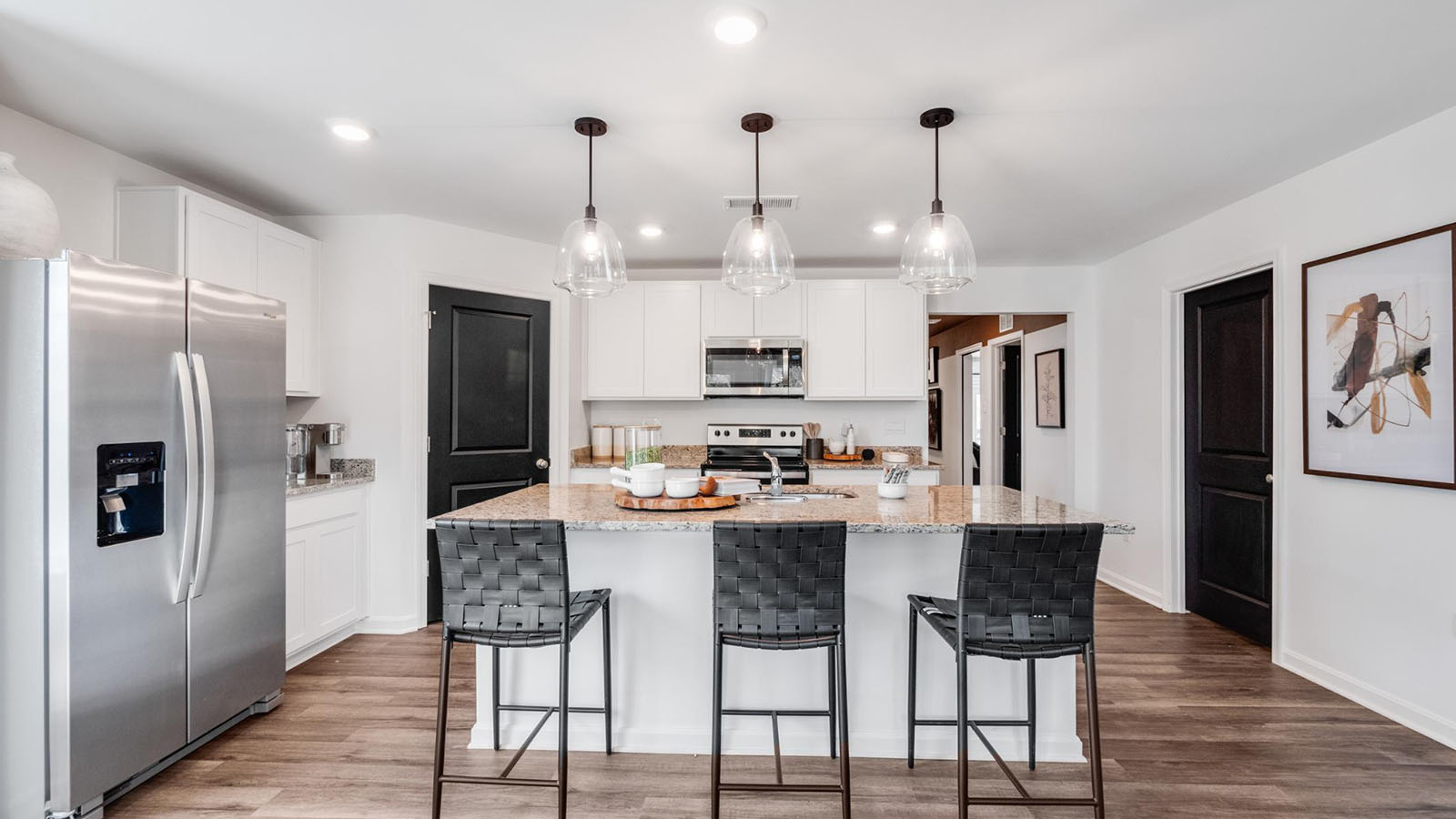 kitchen with central island seating
