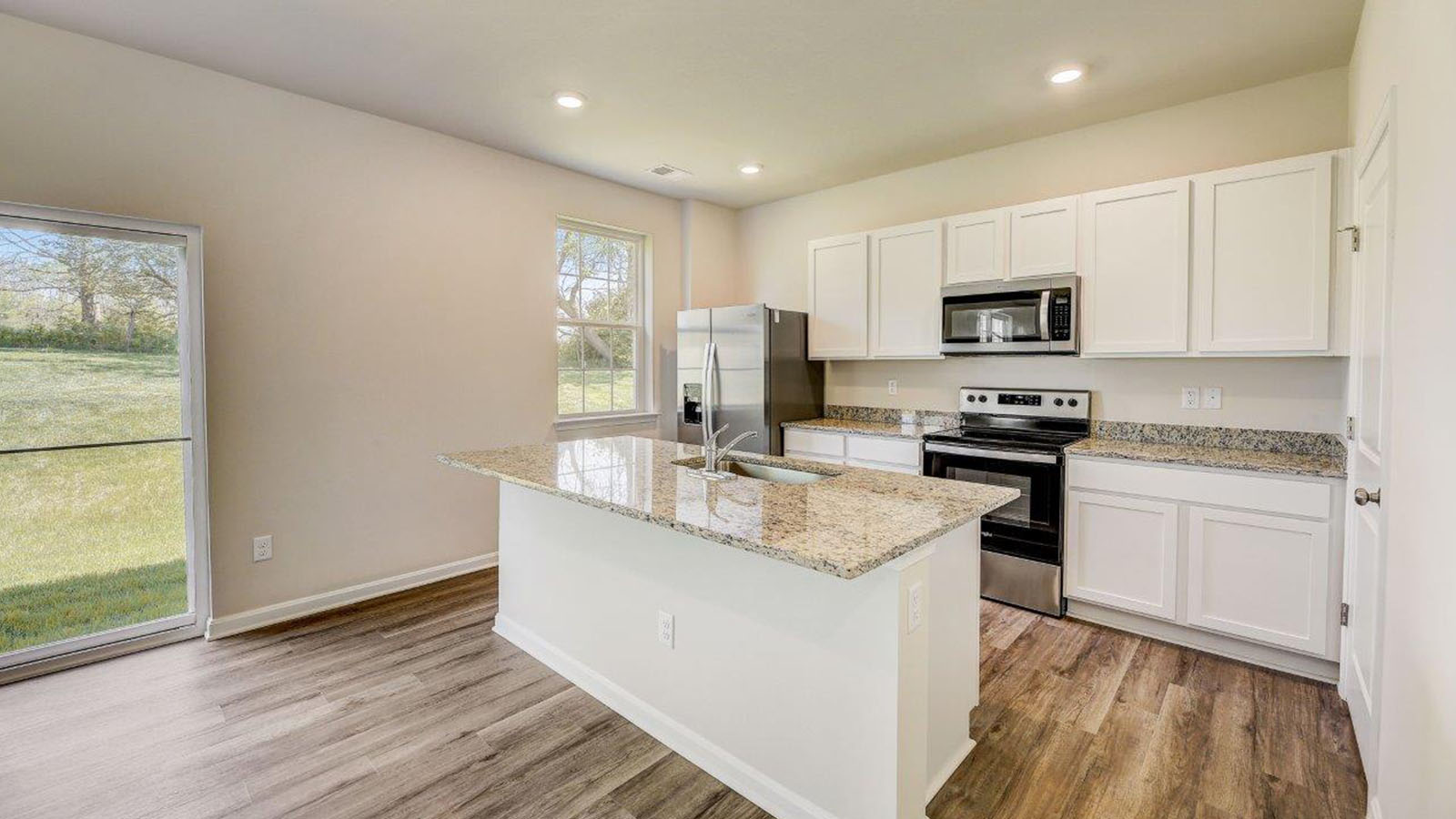 open concept kitchen with central island